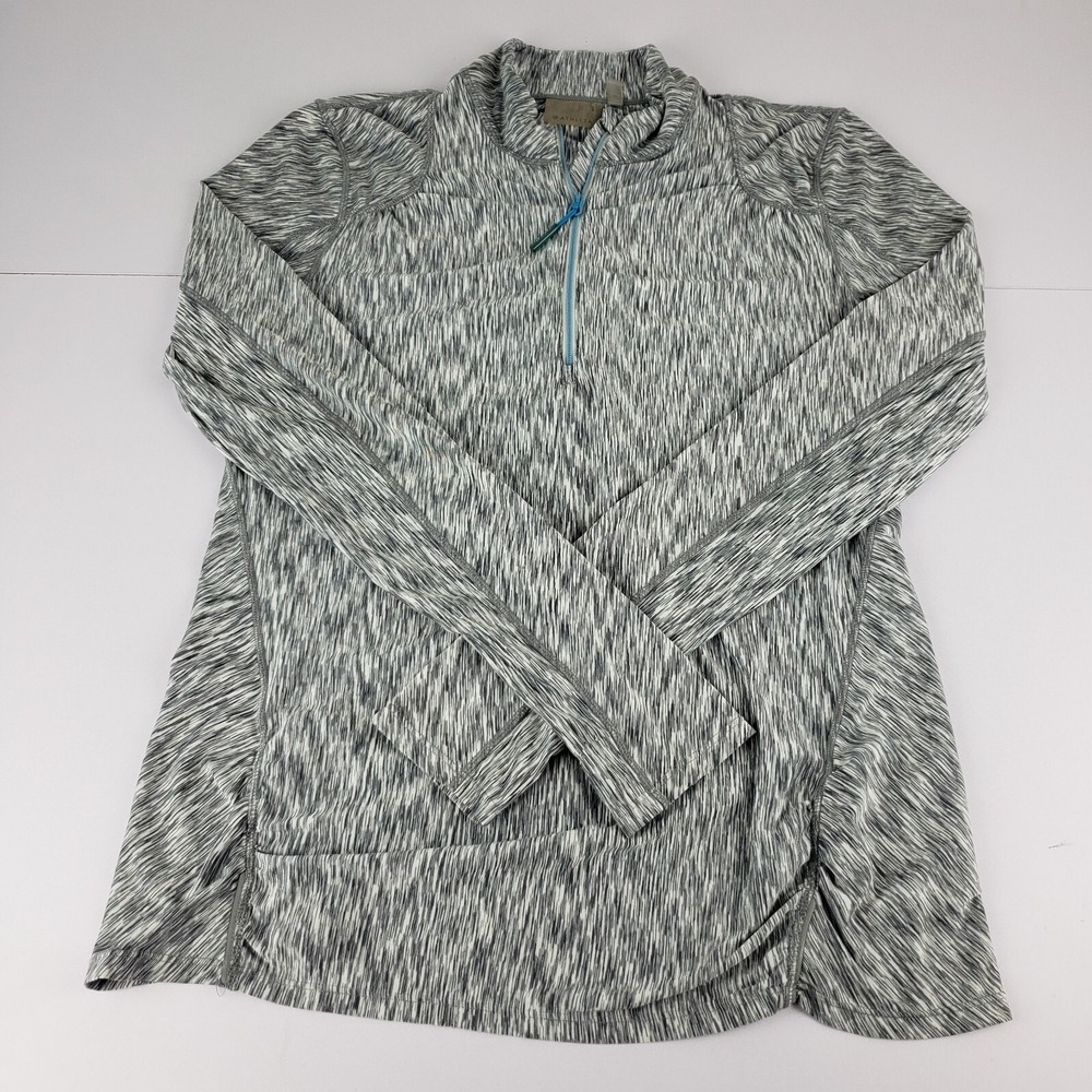 Athleta Jacket Women's Medium Space Dye Gray‎ Elite 1/2 Zip Pullover Top 426904